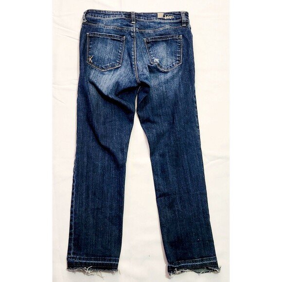 Kut From The Kloth Stretch Skinny Jeans Size 6 Med-Rise Blue Denim Distressed - Picture 8 of 10
